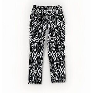 B Design Black White Pull On Pants Size S Elastic Waist